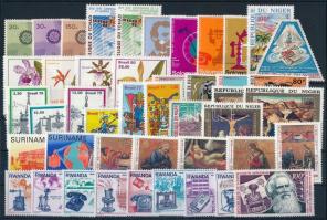 75 different stamps, including many FRG, Vegyes külföldi bélyegek 2 stecklapon: 75 klf bélyeg, közte sok NSZK