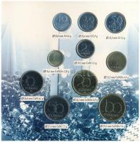 1996. 10f-100Ft (10xklf) "50 éves a forint" forgalmi sor dísztokban T:BU ragasztás kissé e...