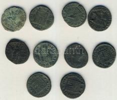 Római Császárság 10db kisbronz T:vegyes (többnyire jó állapotban)