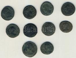 Római Császárság 10db kisbronz T:vegyes (többnyire jó állapotban)