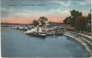 1922 Komárom, Komárnó; Kisduna részlet a hajógyárral / river, ship factory  (EK)