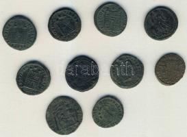 Római Császárság 10db kisbronz T:vegyes (többnyire jó állapotban)