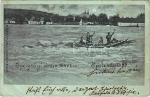 1899 (Vorläufer)  Ipolyság, Sahy; Árvíz. Kanyó A. kiadása / flood (szakadás / tear)