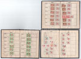 cca 1947-1955 Közmunka igazolvány és 3 db szakszervezeti tagsági könyv