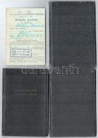 cca 1947-1955 Közmunka igazolvány és 3 db szakszervezeti tagsági könyv