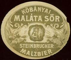 cca 1900 Steinbrucher kőbányai sör címke