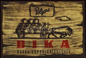 Polgári Bika sör régi sörcímke