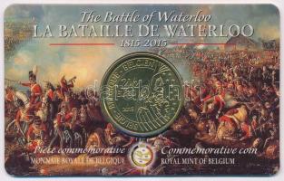 Belgium 2015. 2 1/2E sárgaréz A waterlooi csata díszlapon T:1 díszlap ragasztása elengedett Belgium 2015. 2 1/2 Euro brass The Battle of Waterloo on decorative sheet C:UNC