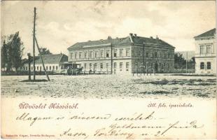 1899 (Vorläufer) Kassa, Kosice; Állami felső ipariskola, lóvasút / school, horse-drawn tram (EK)