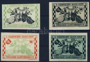 1913 Debreceni Sakk-kör 4 db levélzáró Rampacher szignó