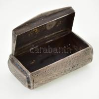 Ezüst(Ag) tubákos szelence, jelzés nélkül, 5,5×3×1,5 cm, 30,13 g
