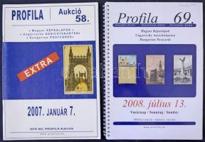 Profila Aukció 58. és 69. - Magyar Képeslapok - 2 db katalógus. 2007-2008.