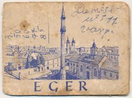 1964 Eger, kis alakú leporello 10 képpel. Képzőművészeti Alap Kiadóvállalat (10,5 x 7,5 cm) (hajtásnál szakadt / bent til broken) (non PC)