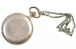 A. Lange & Söhne ezüst (Ag) zsebóra. Jelzett tok, jelzett szerkezet. (szerkezetszám: 54618) Dupl...