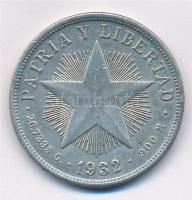 Kuba 1932. 1P Ag T:2 kis ph. Cuba 1932. 1 Peso Ag C:XF small edge error Krause KM#15.2