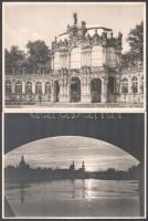 cca 1930-40 Drezdai látképek, városrészletek (Zwinger, Elba, Frauenkirche stb.), 6 db vintage sokszo...