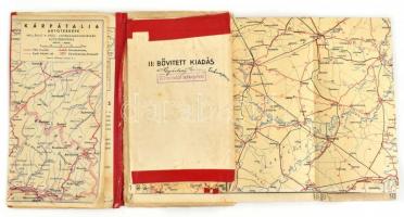 cca 1939 Csonka-Magyarország autotérképe, 1:400.000, a visszatért területek előtti állapotokkal, val...