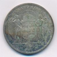 1930. 5P Ag "Horthy jobbra" T:3 patina Adamo P8