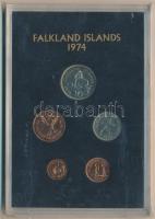 Falkland-szigetek 1974. 1/2c-10c (5xklf) forgalmi sor műanyag tokban T:BU  Falkland Islands 1974. 1/2 Cent - 10 Cents (5xdiff) coin set in plastic case C:BU