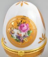 3 db porcelán tojás virág mintákkal. Matricásak, jelzés nélkül, hibátlanok. 9 cm