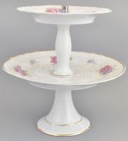 Hollóházi süteményes készlet 6 személyes. Matricás, jelzett, hibátlan