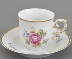 Hollóházi mokkás és teás készletek kannák nélkül. 6 személyesek. Matricás, jelzett, hibátlan