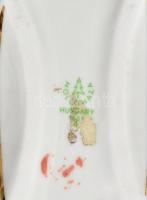 Hollóházi kos formájú dobozka, kézzel festett, jelzett, apró kopásokkal, 10,5x9 cm