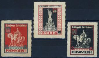 1920 Irredenta bélyegek Arad-Pozsony 3 db Ritka!