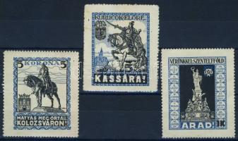 1920 Irredenta bélyegek Kassa-Kolozsvár 3 db Ritka!