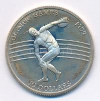 Niue 1991. 10$ Ag Olimpia 1992 T:PP patina  Niue 1991. 10 Dollars Ag 1992 Olympics C:PP patina Krause KM#56