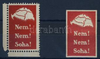 1920 Nem, Nem, Soha fogazott + vágott