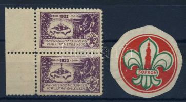 1922 Országos Cserkész kiállítás összefüggő pár + Sopron