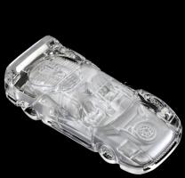 Daum France jelzéssel üveg versenyautó, mattított belső résszel, kis kopásnyomokkal, 18×8 cm