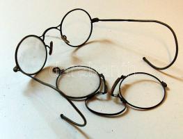 cca 1900 régi szemüveg és gyermekszemüveg (1-1 üveg hiányzik)