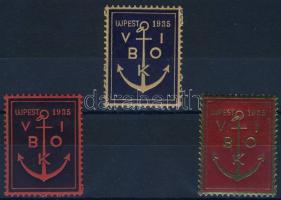 1935 Vidéki bélyeggyűjtők első országos kiállítása Ujpest 3 db
