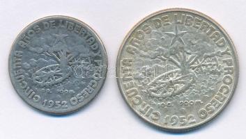 Kuba 1952. 20c Ag + 40c Ag T:2-,3 Cuba 1952. 20 Centavos Ag + 40 Centavos Ag C:VF,F