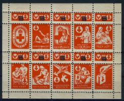 1941-1944 A Vöröskereszt mindenkiért felülnyomott fogazott kisív Ritka! jelzett!