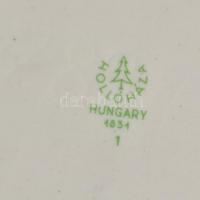 Hollóházi porcelán virágmintás tálkák, 4 db különböző, matricásak, jelzettek, kis kopásokkal. 13x7 c...