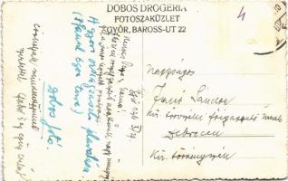 1934 Győr, Országzászló emlékmű avatási ünnepsége. Dobos Drogéria Fotoszaküzlet photo  (EK)