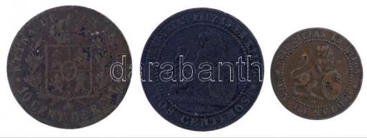 Spanyolország 1862. 5c Cu + Spanyolroszág / Átmeneti kormány 1870. 1c Br + 2c Br T:2-,3 ph.
Spain 1...