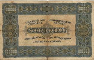 1923. 100.000K "Orell Füssli" T:III/IV+