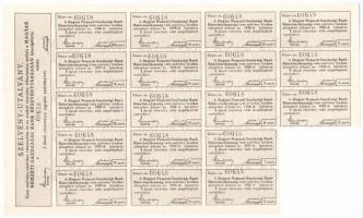 Budapest 1920. "Magyar Nemzeti Gazdasági Bank R.T." névre szóló részvénye 500K-ról, szelvé...