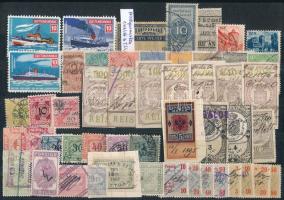 Oroszország,Deutsches Reich,Württemberg stb. kis tétel 58 db értékkel,közte különböző illeték bélyegekkel, levélzárókkal