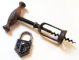 Régi dugóhúzó és lakat