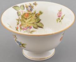 Herendi virágmintás kis tálka, kézzel festett, jelzett, minimális kopással. d: 7 cm, m: 4 cm