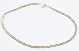 Ezüst(Ag) fonott nyaklánc, jelzett, h: 43,5 cm, nettó: 8,68 g