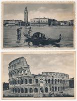 2 db RÉGI olasz város képeslap / 2 pre-1945 Italian town-view postcards: Roma, Venezia
