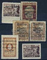 Fiume 1920-1944 6 db okmánybélyeg