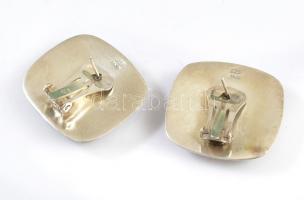 Ezüst(Ag) négyzet alakú fülklipsz, jelzett, 3×3 cm, nettó: 15,52 g