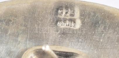 Ezüst(Ag) négyzet alakú fülklipsz, jelzett, 3×3 cm, nettó: 15,52 g